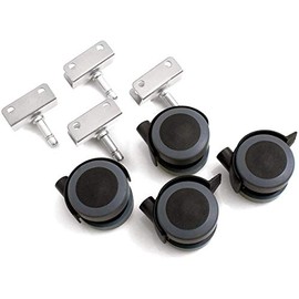 Design61 Universal Casters Wheels with Universal Socket 16 mm Rubber Swivel Castor Wheels Floor Castors with Brakes Plate Guard with Pack of 4)