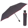 PERLETTI Black Men's Automatic Umbrella with Pattern - Windproof Pocket