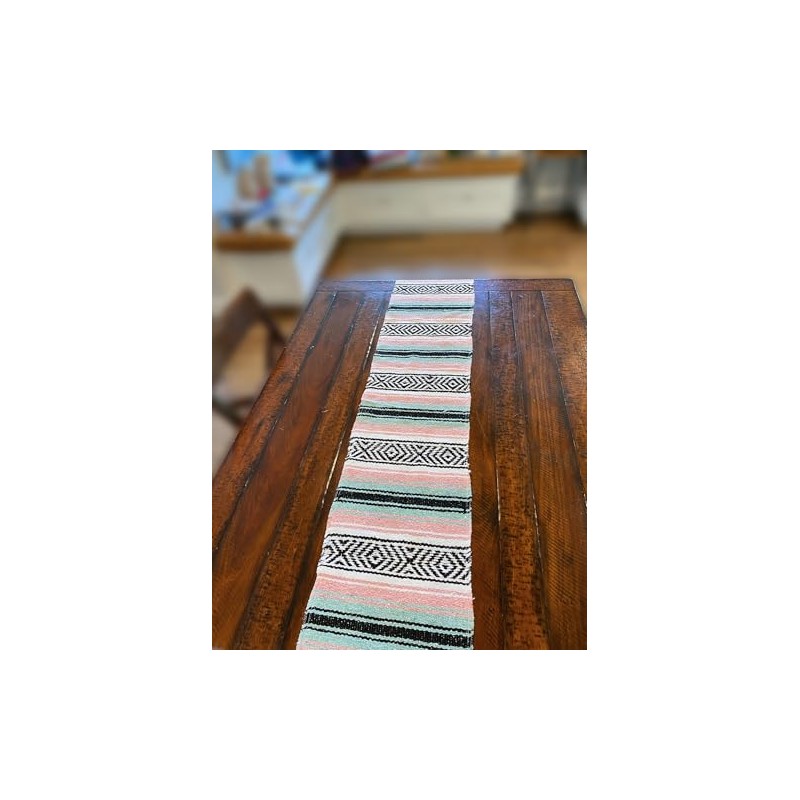 Del Mex - Camino de mesa tradicional mexicano Falsa (rosa
