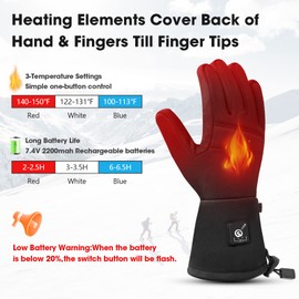 Heated Glove Liners, Upgraded Winter Gloves for Men Women Rechargeable Battery Electric Thermal Thin Gloves Windproof for Skiing Snowboarding Hiking Cycling Hunting