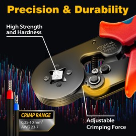Homca Crimping Pliers, Wire End Ferrules Set with 1200 Pieces, Insulated Uninsulated Cable Lugs 0.25 - 10 Mm2, Wire Stripper and Crimping Pliers Set, Tool Kit with a Tool Bag