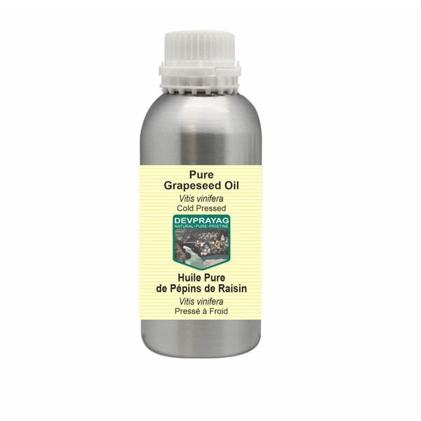 Devprayag Pure Grapeseed Oil (Vitis vinifera) Natural Therapeutic Grade Cold