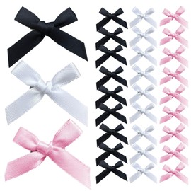 30 Pcs Hair Bows for Women, 3 Colors Mini Bowknot Ribbon Barrettes Hair Clips, Cute Bows for Girls Hair Accessories (Black,White,Pink)