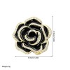JDONL Black Camellia Flower Brooch Enamel Crystal Floral Lapel Pin