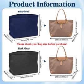 QGGTQG Bag Organiser for Longchamp Premium Organiser for Longchamp Bag Purse Organiser Handbags Organiser Felt Bag Organiser with Multiple Pockets (Dark Grey, M)