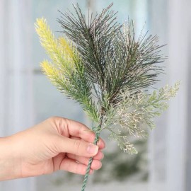 Factory Direct Craft Set of 6 Gold Glittered Artificial Pine and Cedar 12-3/4" Sprays