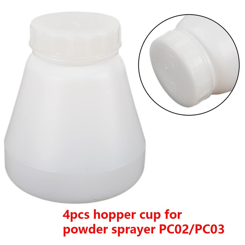 Jiabailie 4PCS Bottles Hopper Cups,PC02/PC03 Plastic Durable Electrostatic Sprayer Hopper