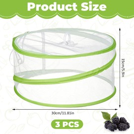 3 Pack Pop Up Food Net Covers, 30 x 15cm Mesh Fly Dome