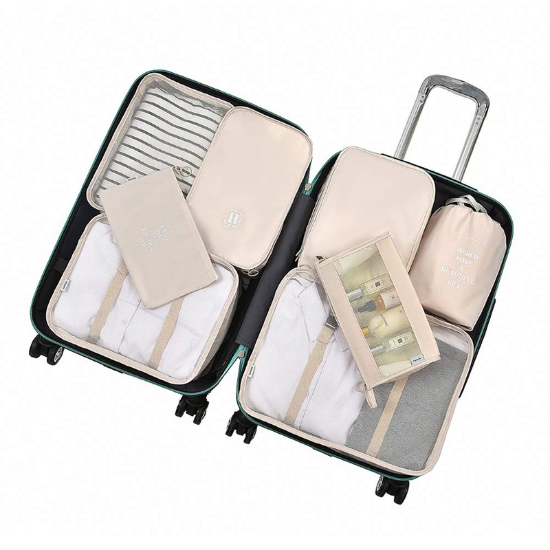 Belsmi 8 Set Packing Cubes with Shoe Bag - Compression