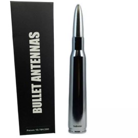 VMS-Racing VMS Silver and Chrome Bullet Antenna for Ford Bronco F150 F250 Excursion 5.5 in