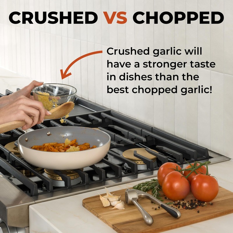 Zulay Kitchen Premium Garlic Press - Durable Garlic Masher with