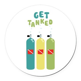 CafePress Get Tanked 5.5" Round Car Magnet Magnetic Bumper Display