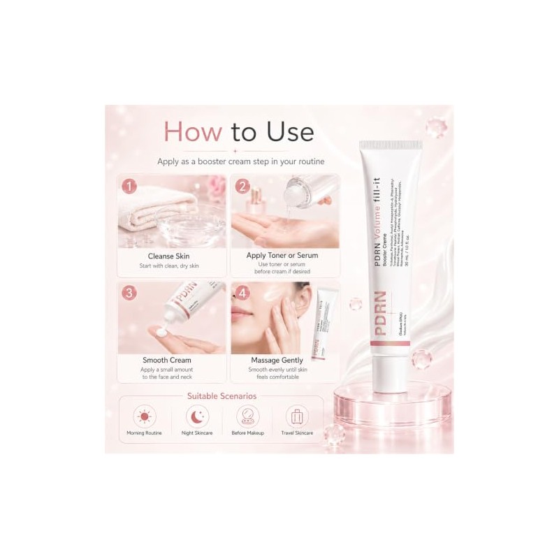 PDRN Volume Fill-It Booster Cream, Volume Plumping for Forehead, Neck,
