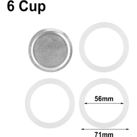 Juego de embudo de repuesto para cafetera Moka (6 tazas)
