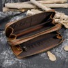 LUUFAN Genuine Leather Long Wallet for Men, Large Capacity Purse