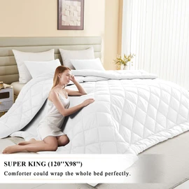 120x98 Oversized King Comforter, Extra Large King Size Comforter Oversized, All Season Soft Lightweight Quilt Down Alternative Duvet Insert with 8 Corner Tabs