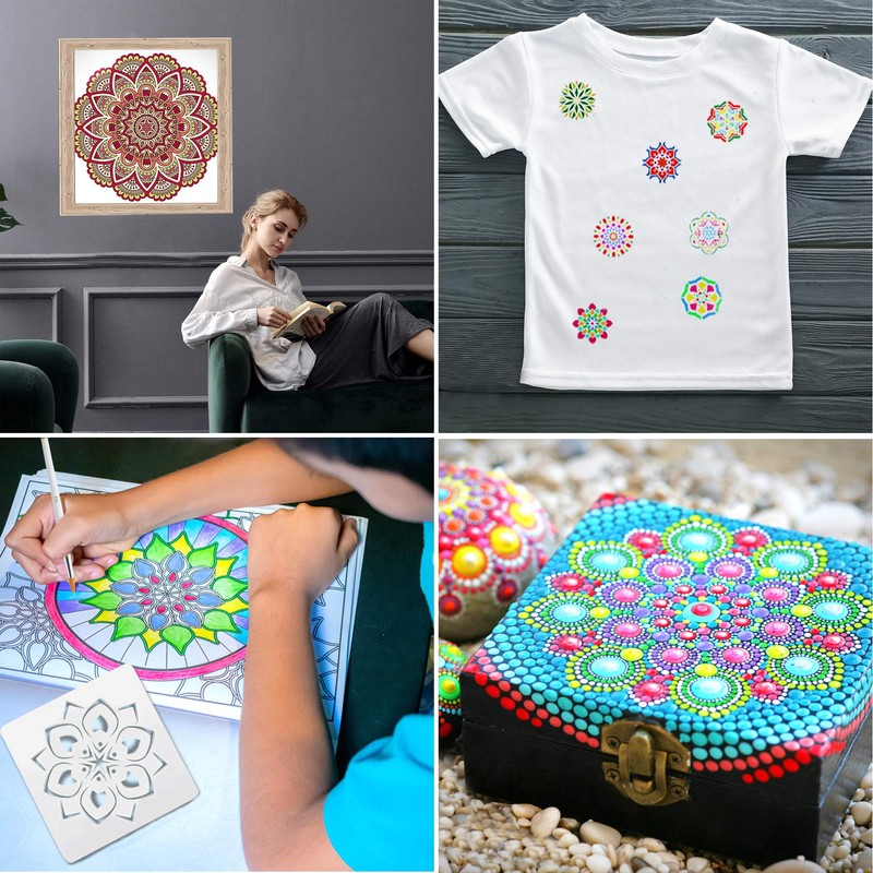 Mandala Dotting Tools,Augshy 58PCS Dot Painting Tools Set Rock Painting
