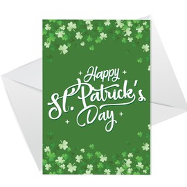 RED OCEAN St Patricks Day Card - Happy St Patrick’s Day - Irish Day Cards with Shamrock for Mum Dad Auntie Uncle Friend Nanny Grandad Brother Sister, St Paddys Day Greeting Cards
