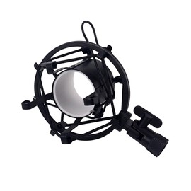FRCOLOR Black Shockmount Microphone Stand Holder Durable Metal Clip Suspension for Condenser Mic Vibration Design Easy Installation for Recording and Streaming