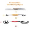 Magnetic Measuring Spoon Set of 7 Stainless Steel,Narrow Measuring Spoons