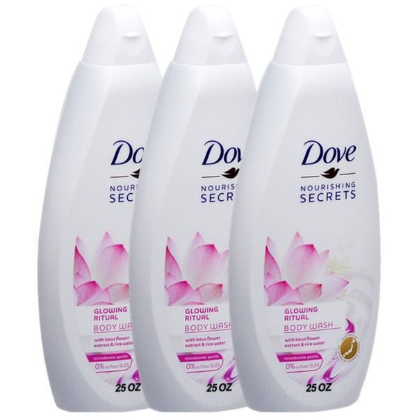 Dove Nourishing Secrets Body Wash, Glowing Ritual Lotus Flower - 750 ML / 25.36 Fl Oz (Pack of 3)3
