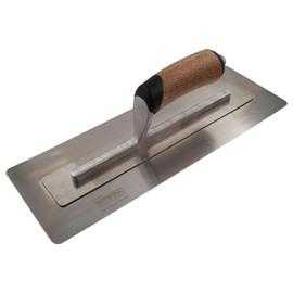 Faithfull FAIPTFLEX14C Flex Finishing Trowel, High-Grade Stainless Steel Plastering Hand Tool with Ergonomic Cork Handle - 350mm (14”)