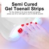 XEAOHESY 32pcs Semi Cured Gel Toenail Strips, Gel Pedicure Strips,