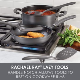Rachael Ray Tools and Gadgets Flexi Turner and Scraping Spoon Set / Cooking Utensils - 2 Piece, Gray