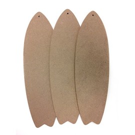 3-Pack 5 x 16 x 0.25 inch Craft Wood Blanks, Surfboard Shape, Unfinished MDF Wooden Crafting Materials DIY Project Hobbies Thin Boards (SJT00069)