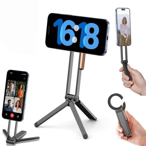Huogantom Huogantom Magnetic Phone Tripod, Aluminum Alloy Mini Foldable Tripod