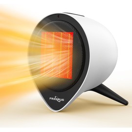 Small Ceramic Heaters for Indoor Use, 1500W PTC Electric Heating with 15H Timer, Overheat and Tip-Over Protection, Safe and Quiet Heat Up 200 Square Feet for Desk, Office, Bedroom and Home. (White)