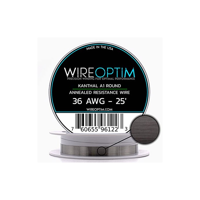 WIREOPTIM Kanthal A1 Resistance Wire 36 AWG - 25 Feet
