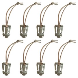 Samcos Buckle Clips, Set of 8, Backpack Cord with Elastic Cord, Convenient Goods, Web Dominator, Belt Adjustment, Webbing Fixing, For Backpacks, Outdoor Use, Khaki