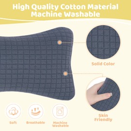 vocheer 11x7in Mini Travel Pillow, Small pillows for sleeping, Tiny Pillows for Neck, Wrist, Lumbar and Knee, Pets Pillow, Cotton, Cover Removable, Machine Washable (Dark Navy-1PC)