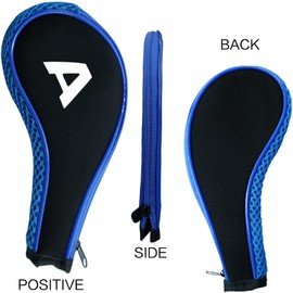 Golf Iron Head Covers Neoprene Long Cover with Zipper 10 12 Pack Set 3 4 5 6 7 8 9 PW SW LW A Large Printing Number,Black Blue Red Color (Black-12 Pack)