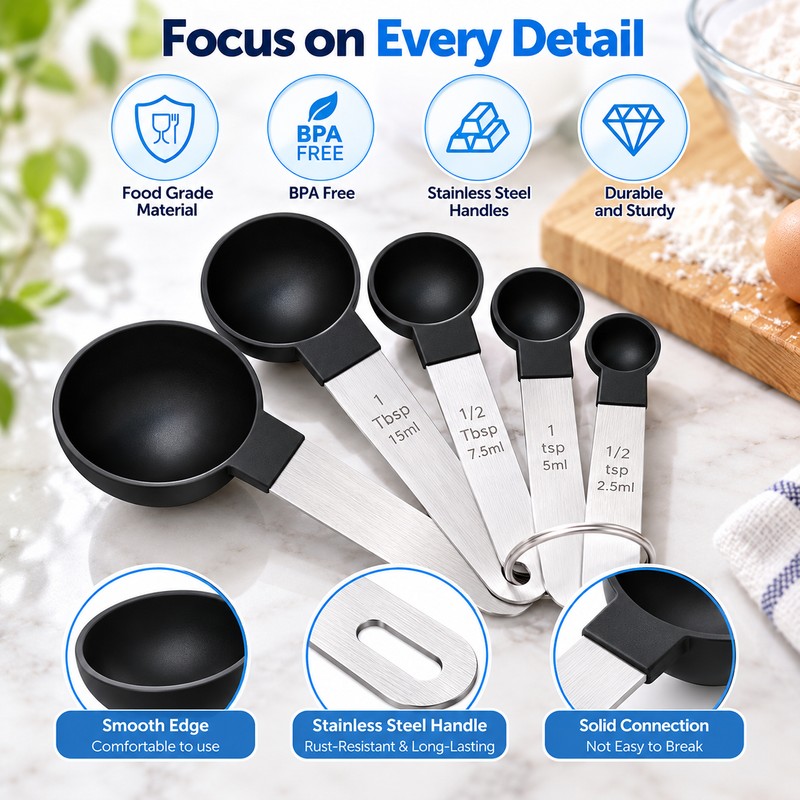 8-Piece Measuring Cups & Spoons Set for Cooking – Stackable