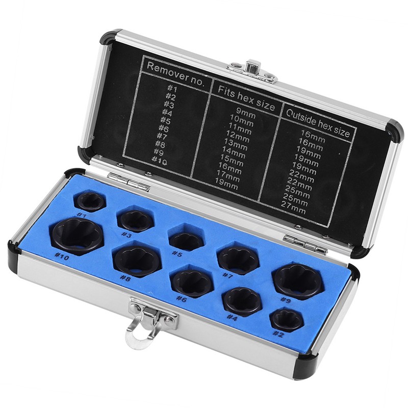 10 Pieces Damaged Bolt Nut Screw Remover Extractor Removal Set