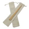6Pcs Cotton Linen Drawstring Bag Cutlery Fork Spoon Chopsticks Straw
