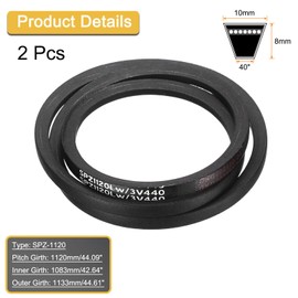 QUARKZMAN 2pcs SPZ1120 10x1120 V-Belt Rubber Conveyor Belts for Car Engine Industrial Equipment Mechanism