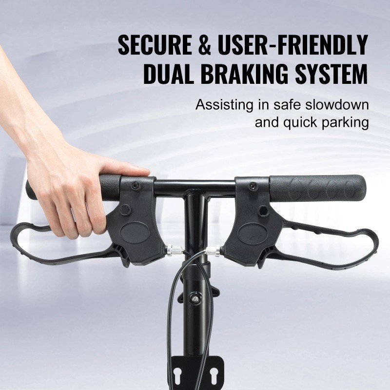 Knee Scooter Carbon Steel Folding Knee Walker Recovery Scooter 300LB