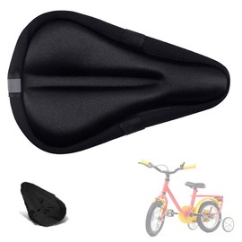 Liyamobu Kids Gel Bike Seat Cushion Cover for Boys & Girls, 9"x6" Breathable & Extra Soft Memory Foam Children Bicycle Saddle Pad with Water&Dust Resistant Cover