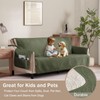 Quilted Olive Green Sofa Slipcovers with Pockets, Anti-Slip Medallion Couch