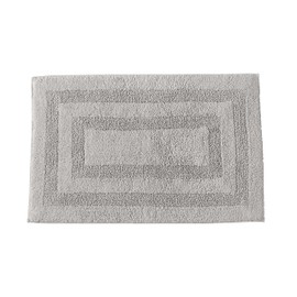Nautica Set Highly Absorbent 2 Piece Cotton Reversible Bath Rugs, Modern Bathroom Décor, Micellar Solid Grey