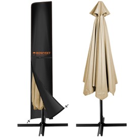 ROWYEET Umbrella Covers for Outdoor Umbrellas 9-12ft, 420D Oxford Fabric Patio Umbrella Cover Waterproof UV-Resistant Protection for Market Umbrella & Parasol (Fits Market Umbrella up to 9′S/12′R)