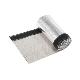 Motoforti Universal Car Heat Shroud, 1-1/8" ID, Aluminum Foil Fiberglass, Silver Tone, 1 Pcs