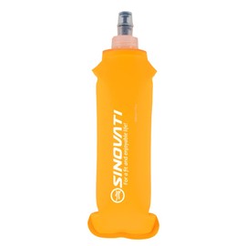 SINOVATI TPU Foldable Water Bottles, Soft Flask, Water Bottle, BPA-Free Sports Bottle for Hydration Backpack, Bicycle, Hiking, Jogging, Trekking, Camping and Climbing (Orange, 500 ml)