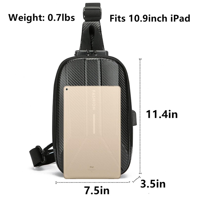 O-TBOST EVA Hard Shell Crossbody Sling Backpack for Men Anti-Theft