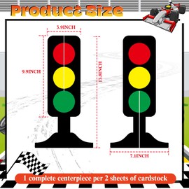 Weekgrat 6 Pcs Traffic Light Racing Car Party Centerpieces 13.8 x 7.1 Inches 3D Cardboard Traffic Light Fast One Birthday Decorations for Racing Theme Birthday Party Photo Props Supplies