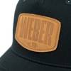 Weber #Werkeholics Baseball Cap, 5-Panel Mesh, Black with Leather Patch,