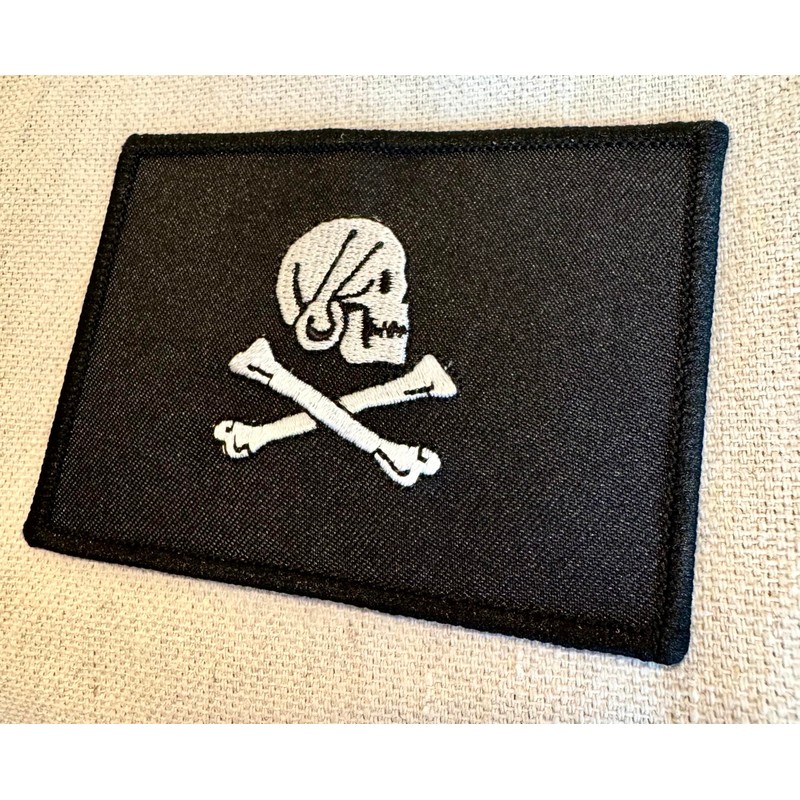 Jolly Roger Henry Every Flag Embroidered Patch Black White Pirate
